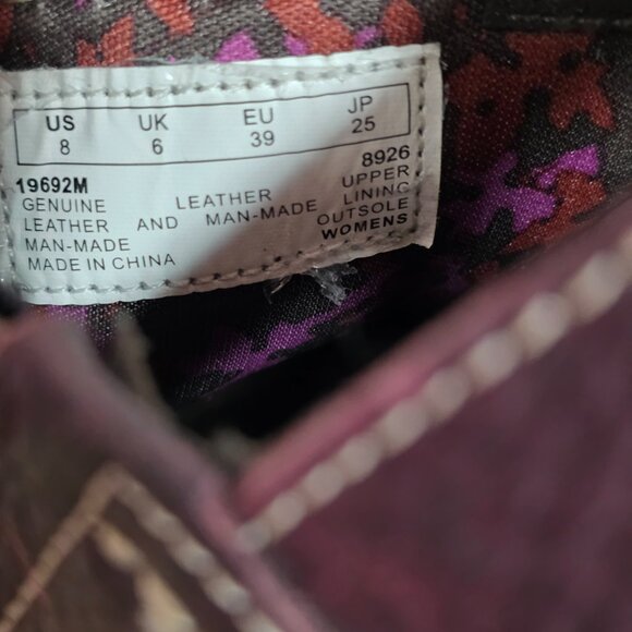 Timberland Earthkeepers Burgundy Red Leather Stacked Heel Mules Women’s Size 8 - Picture 9 of 11